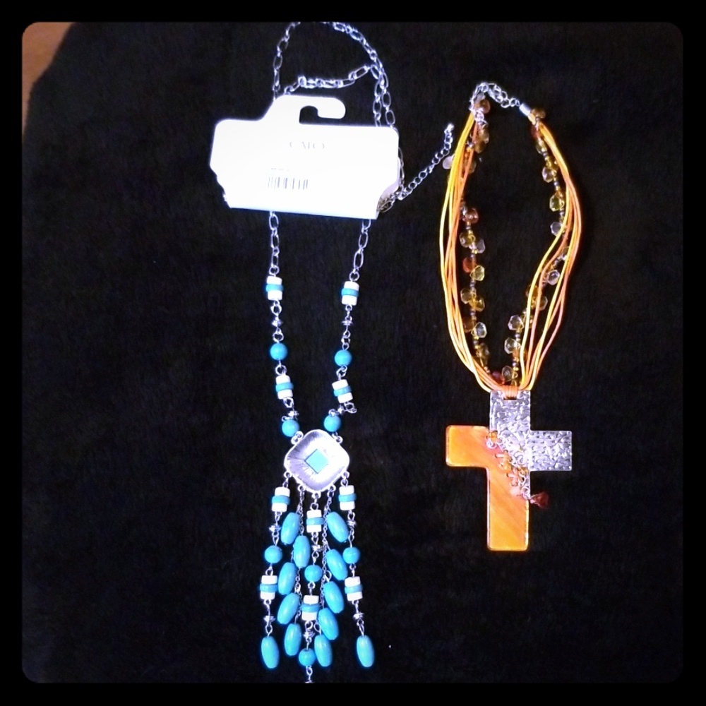 Turquoise and orange necklace